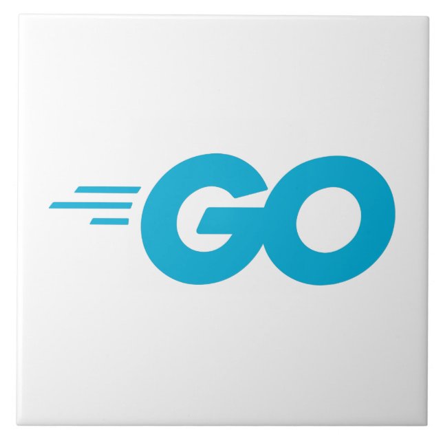 Golang Logo (Go Programming Language) Ceramic Tile (Front)