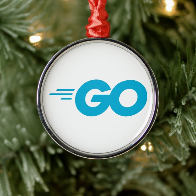 Golang Logo (Go Programming Language) Metal Ornament (Tree)