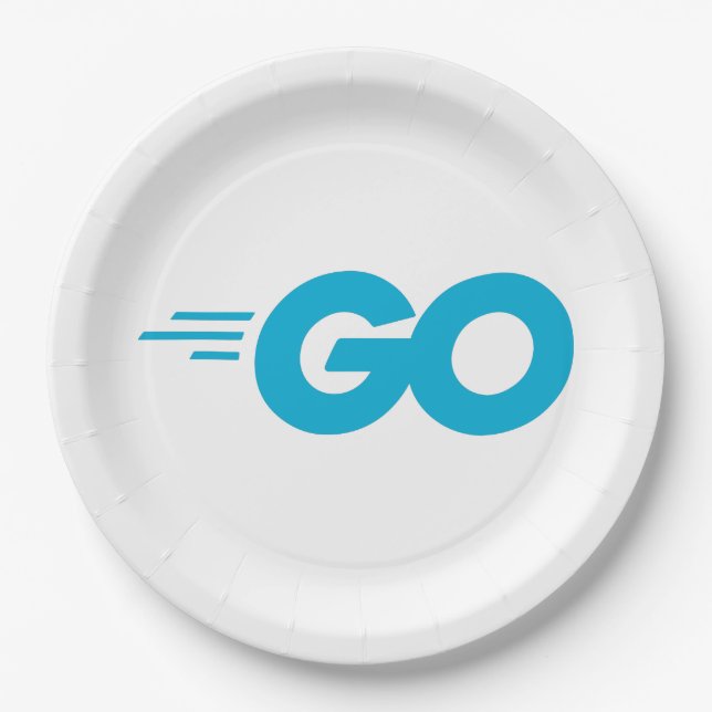 Golang Logo (Go Programming Language) Paper Plates (Front)