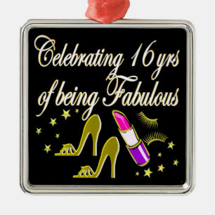GOLD 16 & FABULOUS DIVA DESIGN METAL ORNAMENT