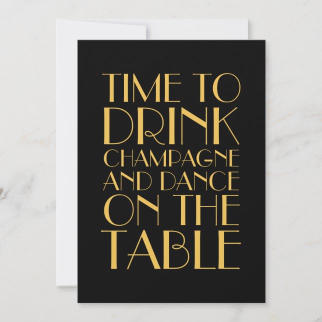 Gold 1920's Birthday Invitation (Front)