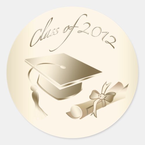 Gold 2012 Graduation Cap  Diploma Seals