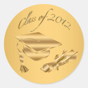 Gold 2012 Graduation Cap & Diploma Seals