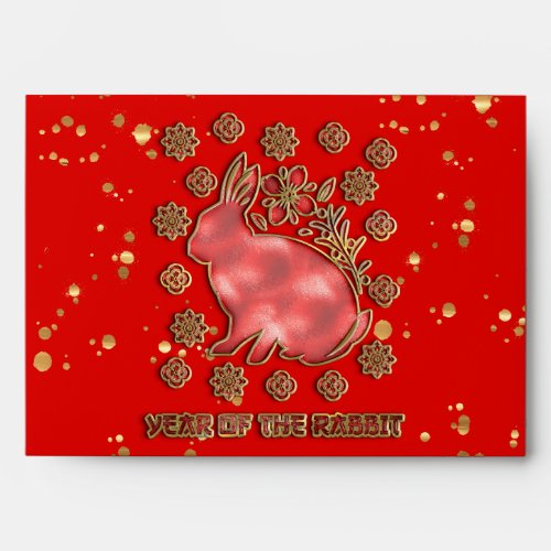 Gold 2023 Rabbit Lunar Chinese New Year Red Envelope