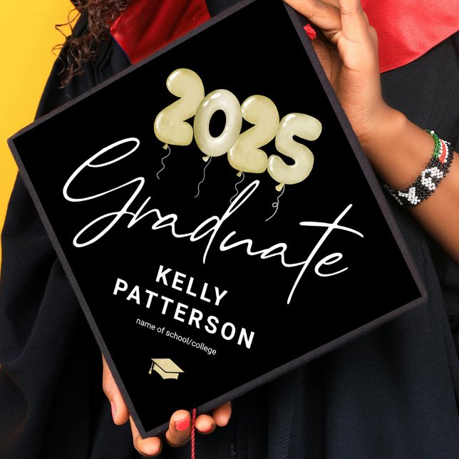 Gold 2025 Balloons Graduation Cap Topper (Creator Uploaded)