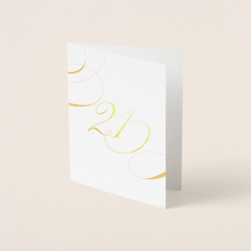 Gold 21 Calligraphy Milestone Birthday Foil Card