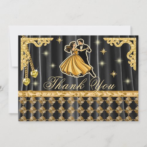 Gold 21st Birthday Thank You with Dancers 
