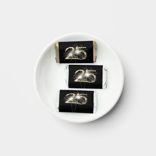 Gold 25th Anniversary Sparklers On Black