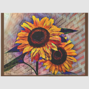 Gold 2 Glossy Sunflowers Elegant Collection Tissue Paper