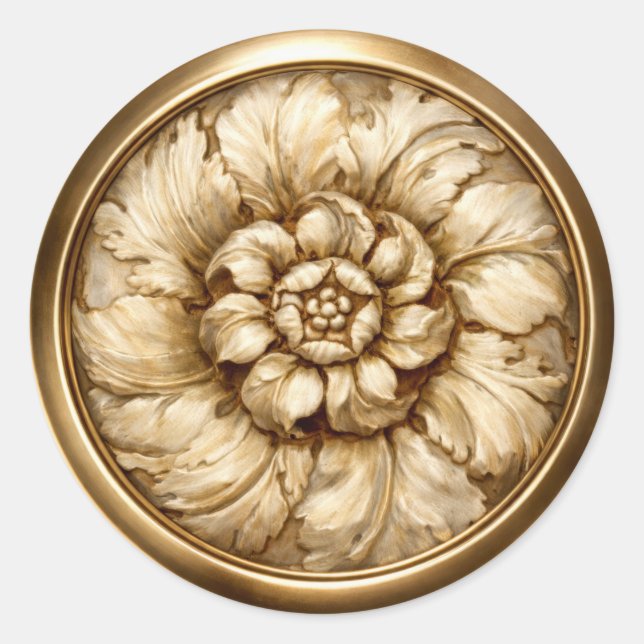 Gold 2 Vintage Baroque Embossed Look Seal (Front)
