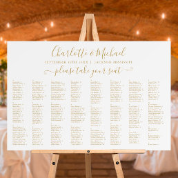Gold 300 Names Wedding Seating Chart Sign