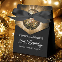 Gold 30th Birthday Party Gold Disco Ball Favor Boxes