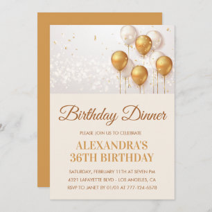 Gold 36th birthday invitation Birthday dinner