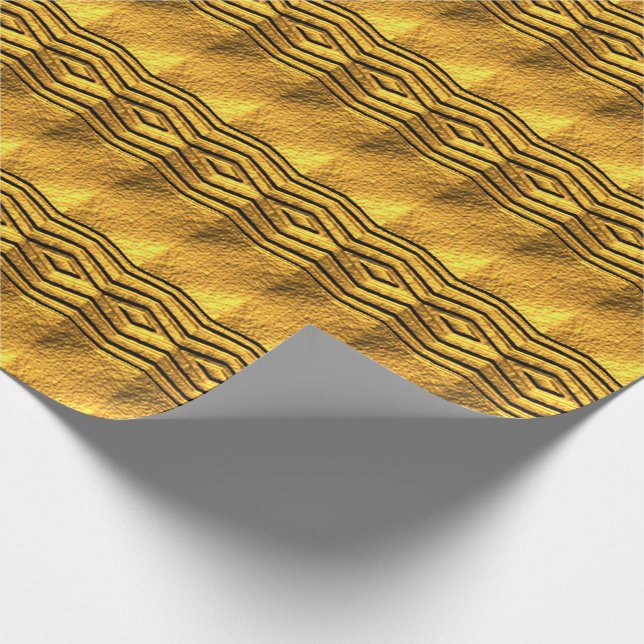 Gold 3-D Egyptian Motif Wrapping Paper (Corner)