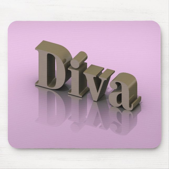 Gold 3D Diva Mouse Pad (Front)