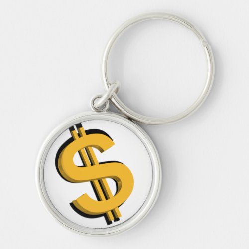 Gold 3D Dollar Sign Keychain