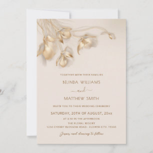 Gold 3D Flowers Invitation