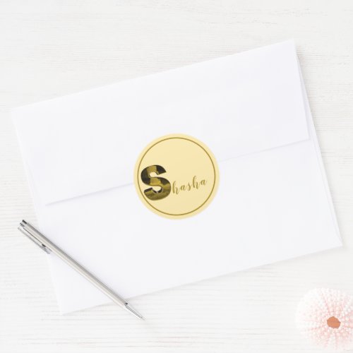 Gold 3D Letter S Stickers