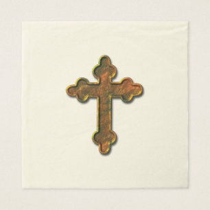 Gold 3D Looking Cross Napkins