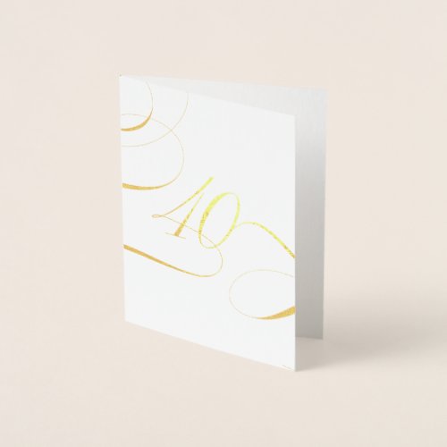 Gold 40 Calligraphy Milestone Birthday Anniversary Foil Card