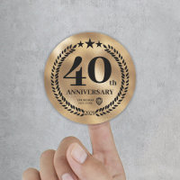 Gold 40th Anniversary Business Logo Commemorative