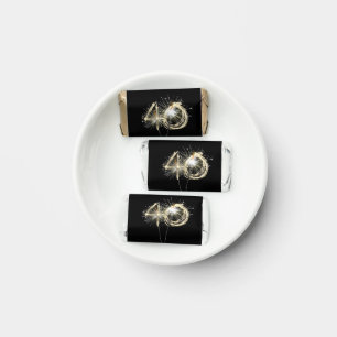 Gold 40th Anniversary Sparklers On Black Hershey's Miniatures