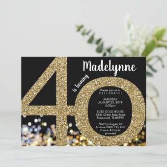 Gold 40th Birthday Invitation - 40th Invitation | Zazzle