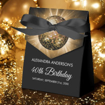 Gold 40th Birthday Party Gold Disco Ball Favor Boxes