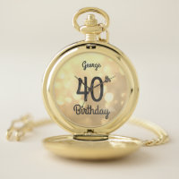 Gold 40th Birthday Personalised Pocket Watch
