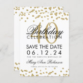 Gold 40th Birthday Save the Date Confetti (Front/Back)