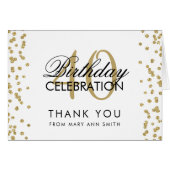 Gold 40th Birthday Thank you Glitter Confetti (Front Horizontal)