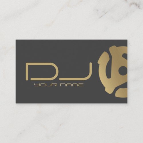 Gold 45 Record Adapter Logo DJ Business Card