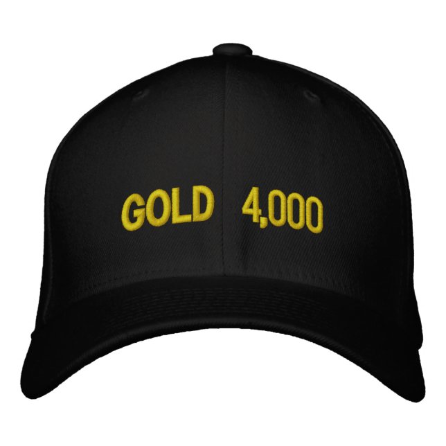 Gold $4,000 Market Celebration Embroidered Baseball Cap (Front)