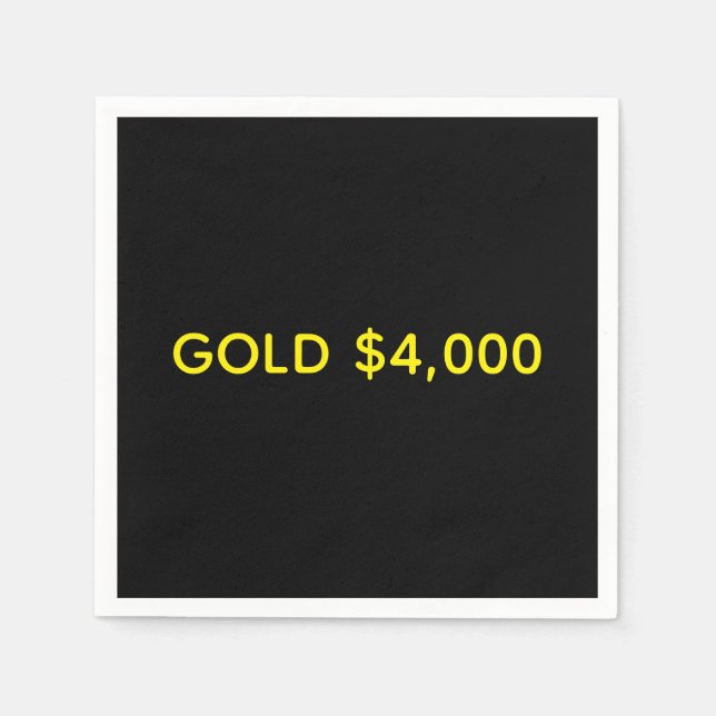 Gold $4,000 Market Celebration Napkins (Front)