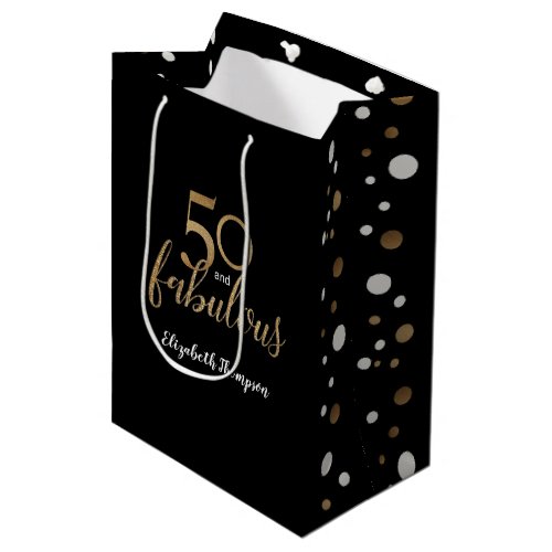 Gold 50 and fabulous birthday party gift giveaway medium gift bag