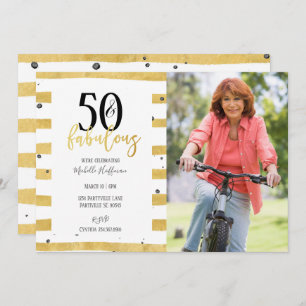 Gold 50 & Fabulous 50th Birthday Party Invitations