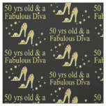 GOLD 50 &amp; FABULOUS DIVA DESIGN FABRIC