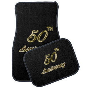 Gold 50th Anniversary Car Mat
