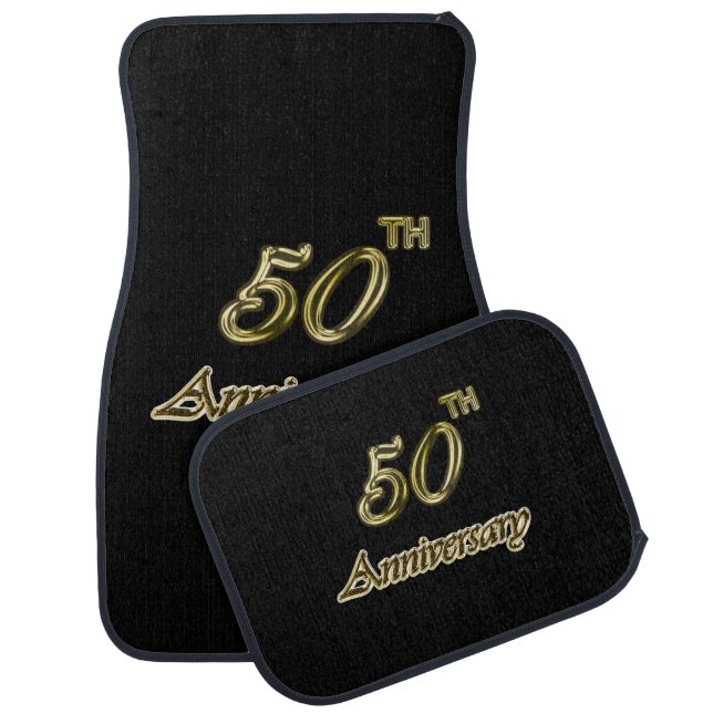 Gold 50th Anniversary Car Mat (Set)