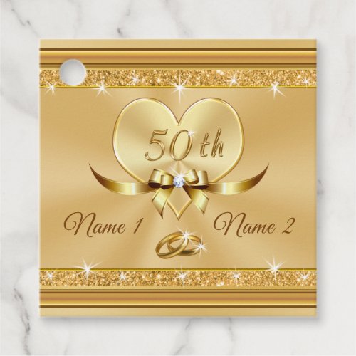 Gold 50th Anniversary Favor Tags Personalized Favor Tags