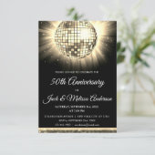 Gold 50th Anniversary Party Disco Ball Invitation 