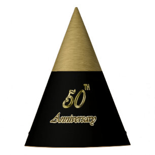 Gold 50th Anniversary Party Hat