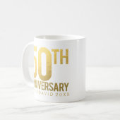 Gold 50th Anniversary Personalized White Mug (Front Left)
