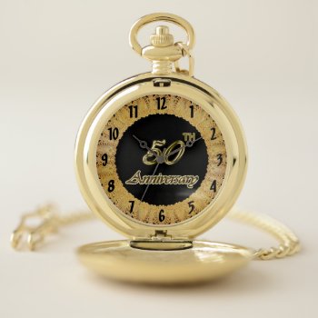 Gold 50th Anniversary Pocket Watch by WatchesRus at Zazzle