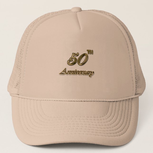 Gold 50th Anniversary Trucker Hat (Front)