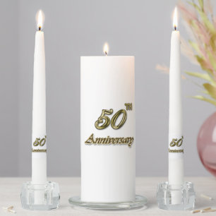Gold 50th Anniversary Unity Candle Set