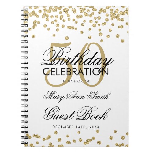 Gold 50th Birthday Guest Book Confetti