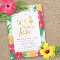 Gold 50th Birthday Luau Party Invitations