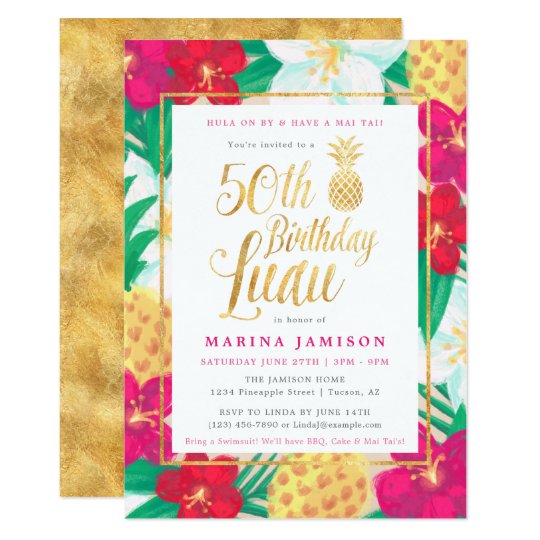 gold 50th birthday luau