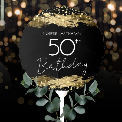 Gold 50th Birthday Party Balloon